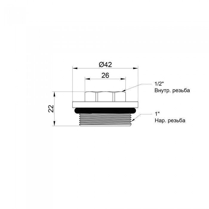 Футорка для коллектора SD Plus 1"х1/2" ВН SD35415