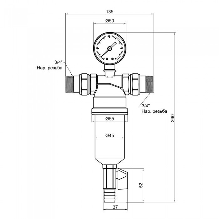 Фильтр самопромывной Thermo Alliance Standar 3/4" тонкой очистки SF127W20
