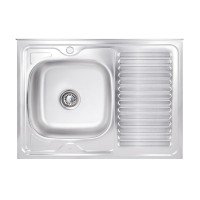 Кухонная мойка Lidz 6080-L 0,6 мм Satin (LIDZ6080L06SAT)