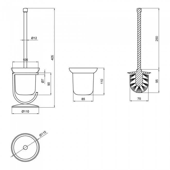 Ёршик Lidz Oreo 0503 напольный (матовое стекло) LDORE0503CRM22324 Chrome