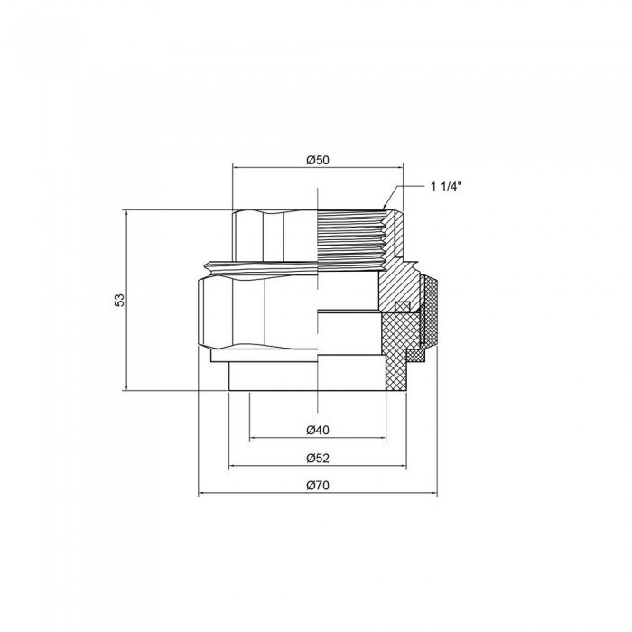 Сгон "Американка" PPR Thermo Alliance 40х1" 1/4 ВР