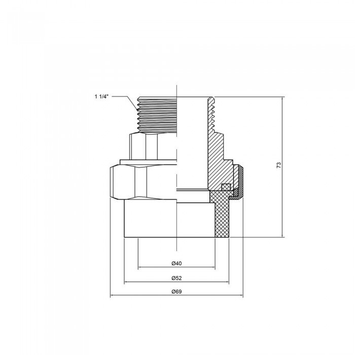 Сгон "Американка" PPR Thermo Alliance 40х1" 1/4 НР