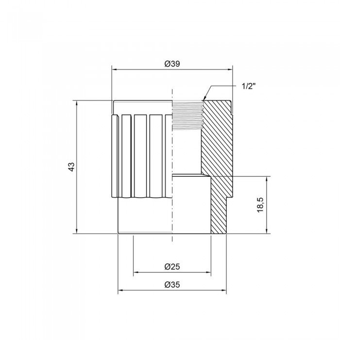 Муфта PPR Thermo Alliance 25х1/2" ВР
