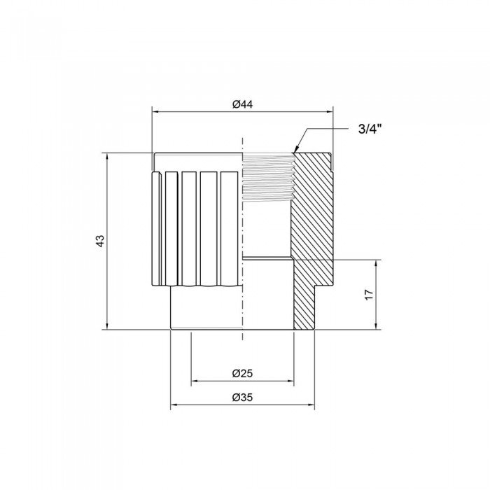 Муфта PPR Thermo Alliance 25х3/4" ВР