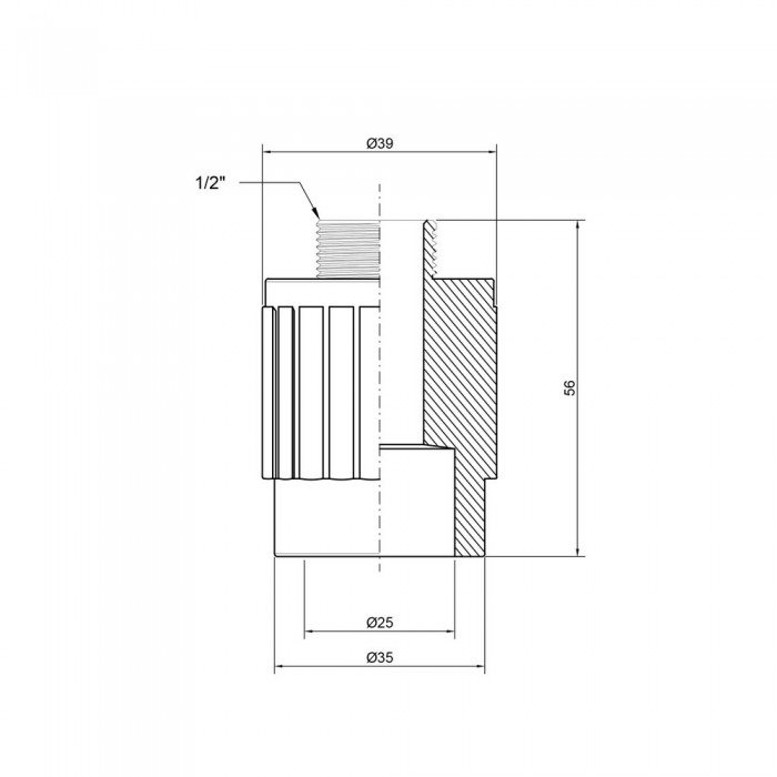 Муфта PPR Thermo Alliance 25х1/2" НР