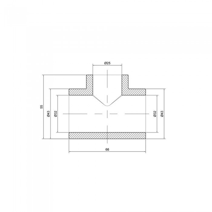 Тройник PPR Thermo Alliance 32х25х32