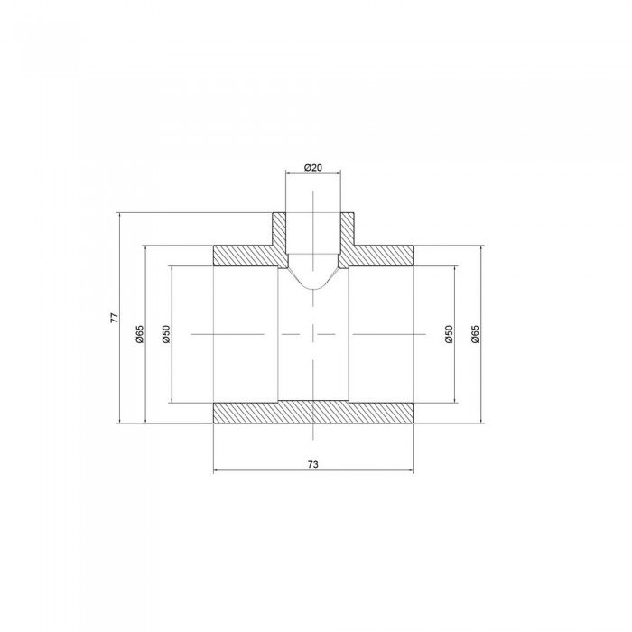 Тройник PPR Thermo Alliance 50х20х50