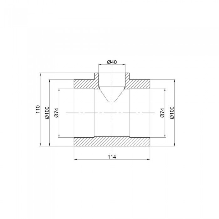 Тройник PPR Thermo Alliance 75х40х75