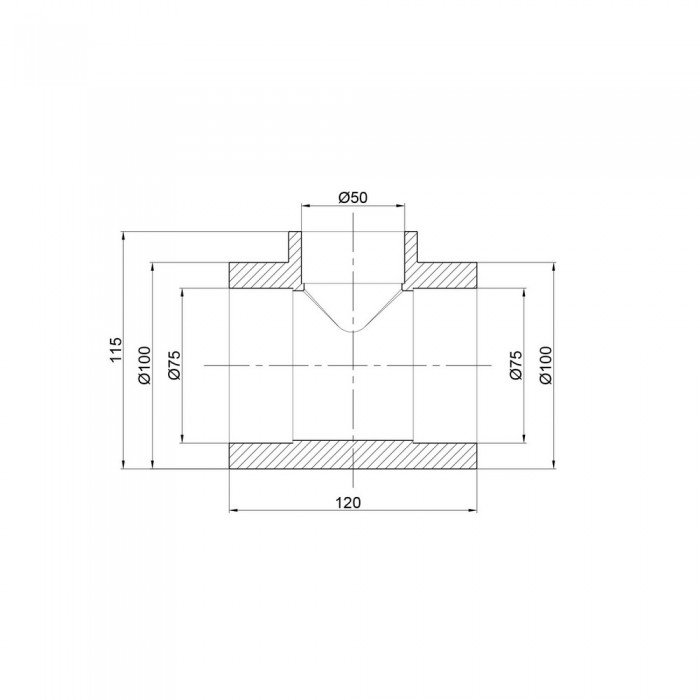 Тройник PPR Thermo Alliance 75х50х75