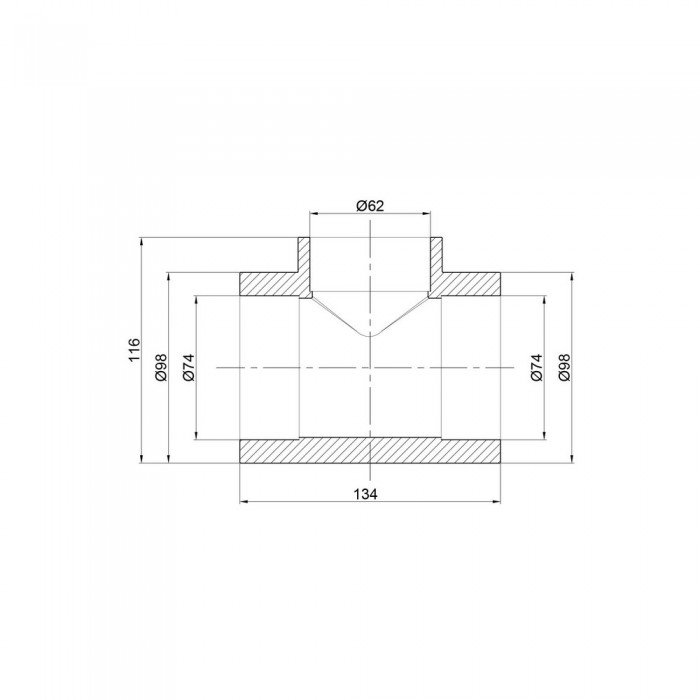 Тройник PPR Thermo Alliance 75х63х75