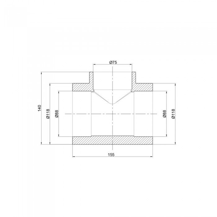Тройник PPR Thermo Alliance 90х75х90