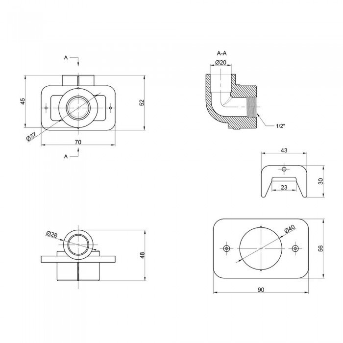Уголок PPR Thermo Alliance 20х1/2" ВР, под гипсокартон