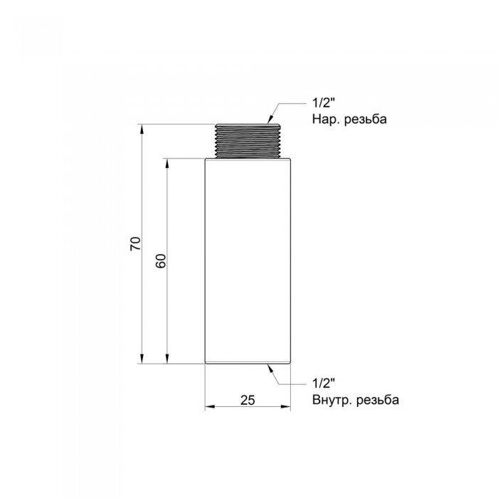Удлинитель Icma 1/2", 60 мм №19