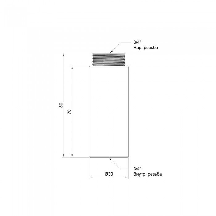 Подовжувач SD Plus 70х3/4" хром SD1302070
