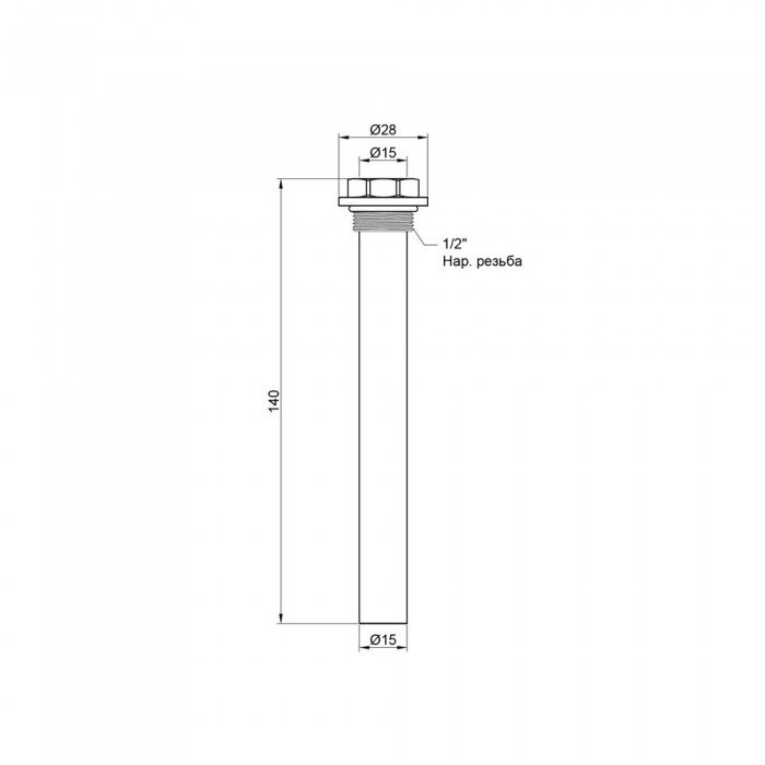 Штуцер для выносного датчика SD Plus 140х13х1/2" SD256W15