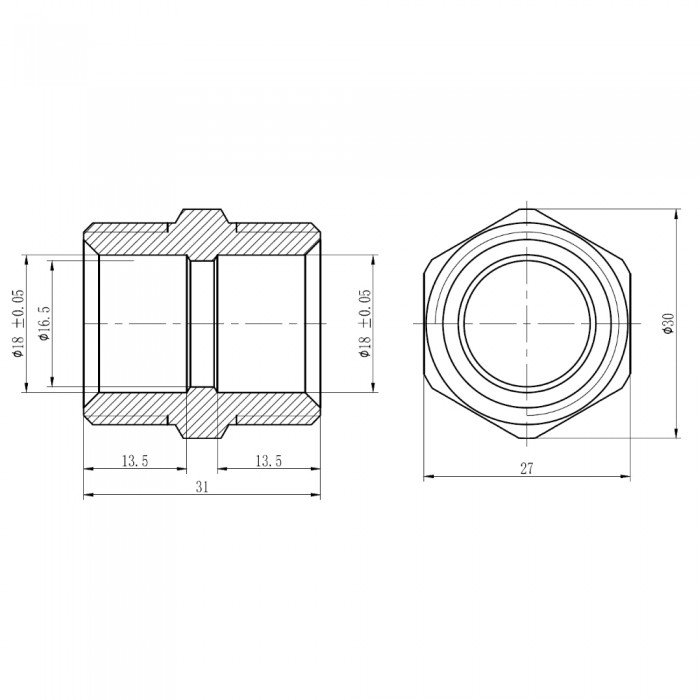 Муфта обжимная SD Forte 20х3/4" НР SF172W2020