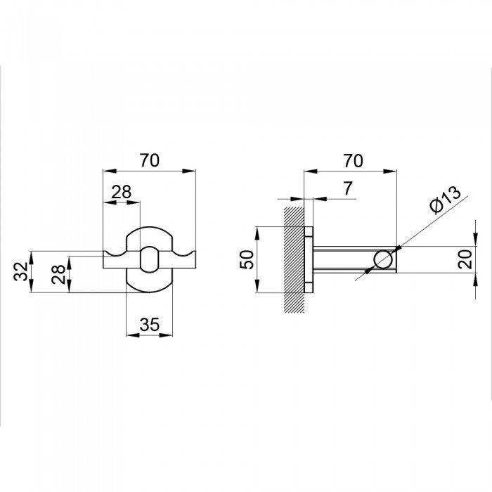 Гачок Qtap Liberty подвійний QTLIBCRM1154 Chrome