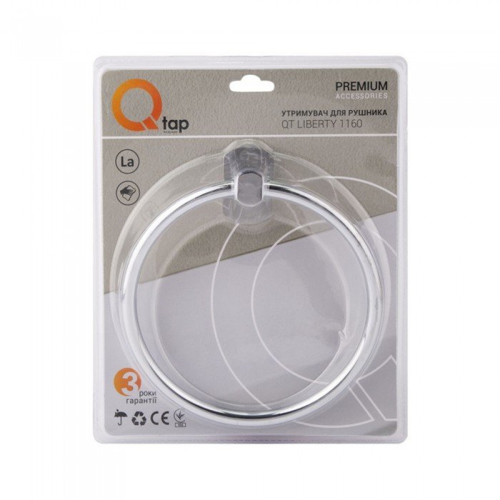 Держатель для полотенца Qtap Liberty D 160 мм QTLIBCRM1160 Chrome