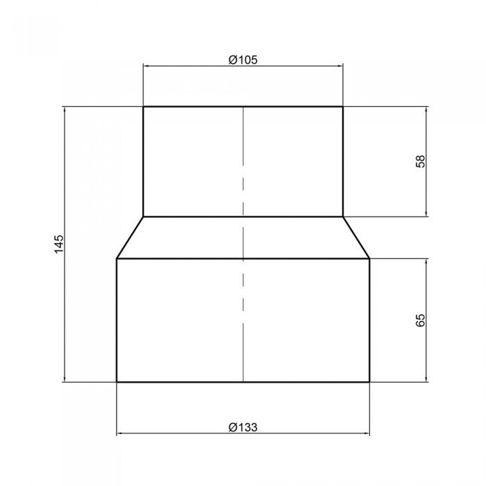 Патрубок переходной канализационный TA Sewage 110х124 на чугун