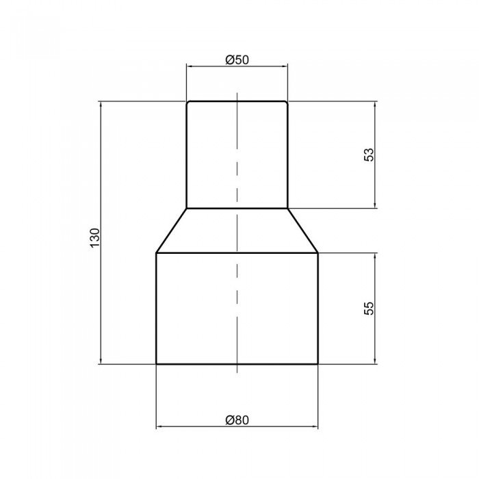 Патрубок переходной канализационный TA Sewage 50х72 на чугун