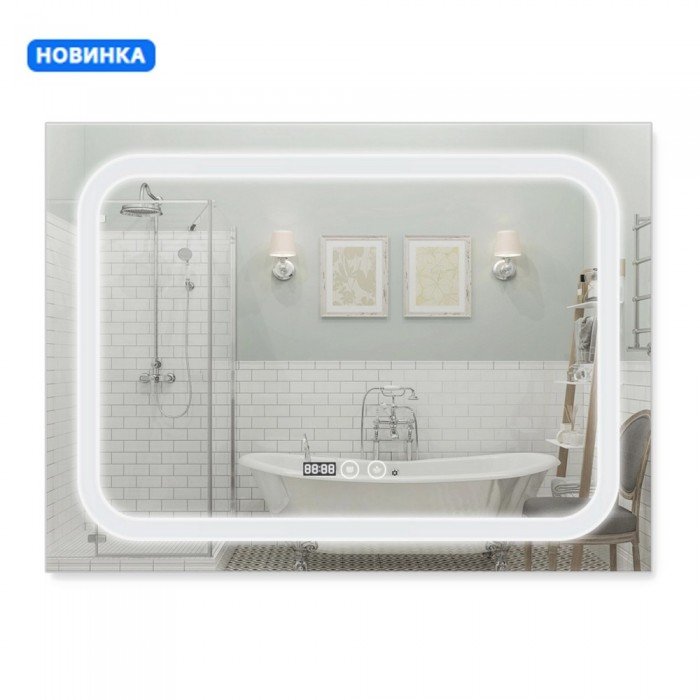 Зеркало Qtap Mideya (DC-F906) 800х600 с LED-подсветкой Touch, с диммером QT2078F906W