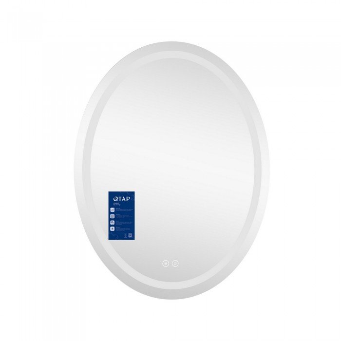 Зеркало Qtap Mideya (DC-F801) 600х800 с LED-подсветкой Touch, с антизапотеванием, диммером QT2078F801W