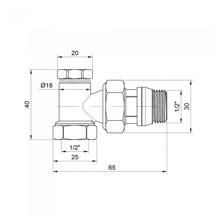 Кран радиаторный SD Plus 1/2" ВН с антипротечкой угловой SD229W15