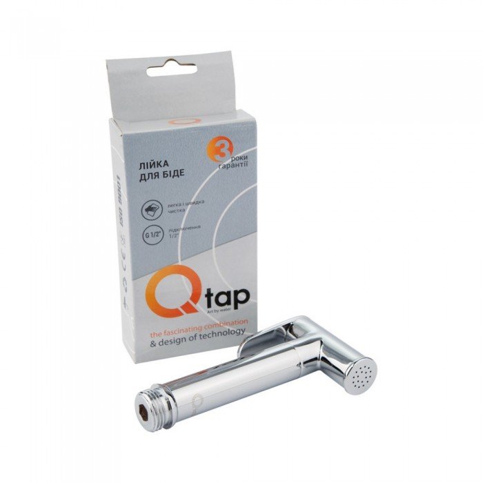 Лійка для гігієнічного душу Qtap Rucni округла QTCRMB020 Chrome (Bidet)