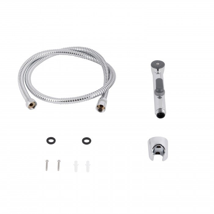 Набор для гігієнічного душу Qtap Inspai-Varius округлий QTSETCRMA021 Chrome/Grey (Set)