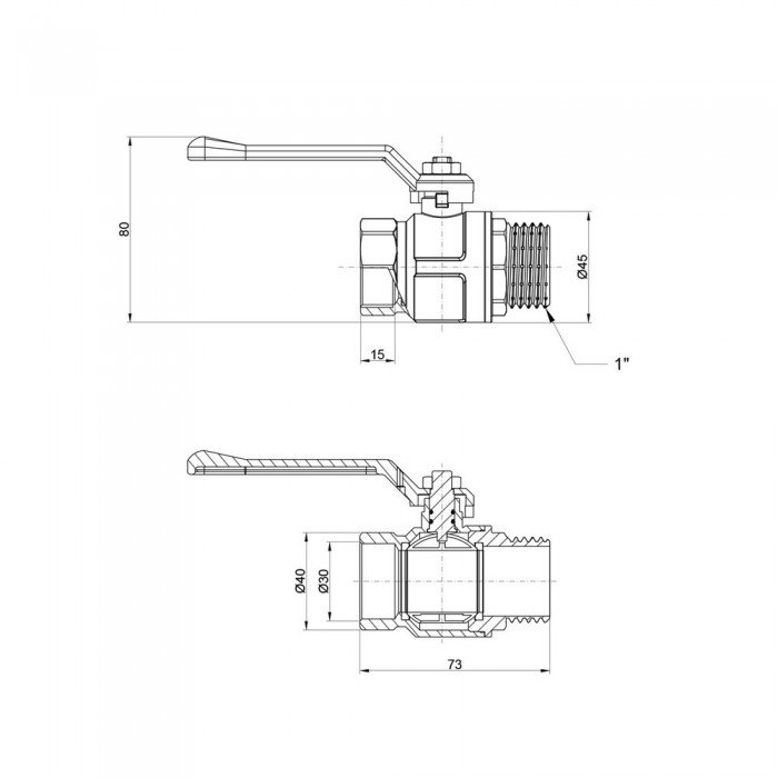 Кран шаровой Icma 1" прямой №352