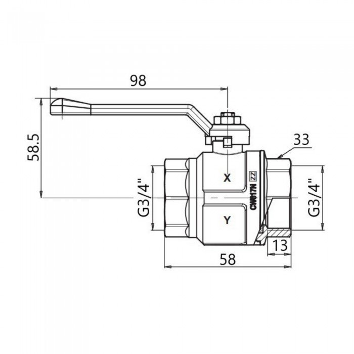 Кран шаровой Icma 3/4" прямой №350