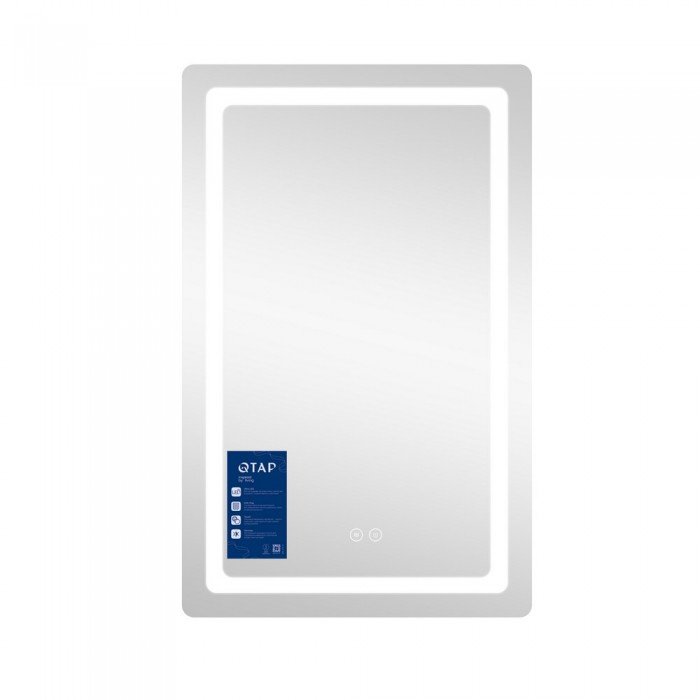 Зеркало Qtap Mideya (DC-F911) 500х800 с LED-подсветкой Touch, с антизапотеванием, диммером QT2078F911W