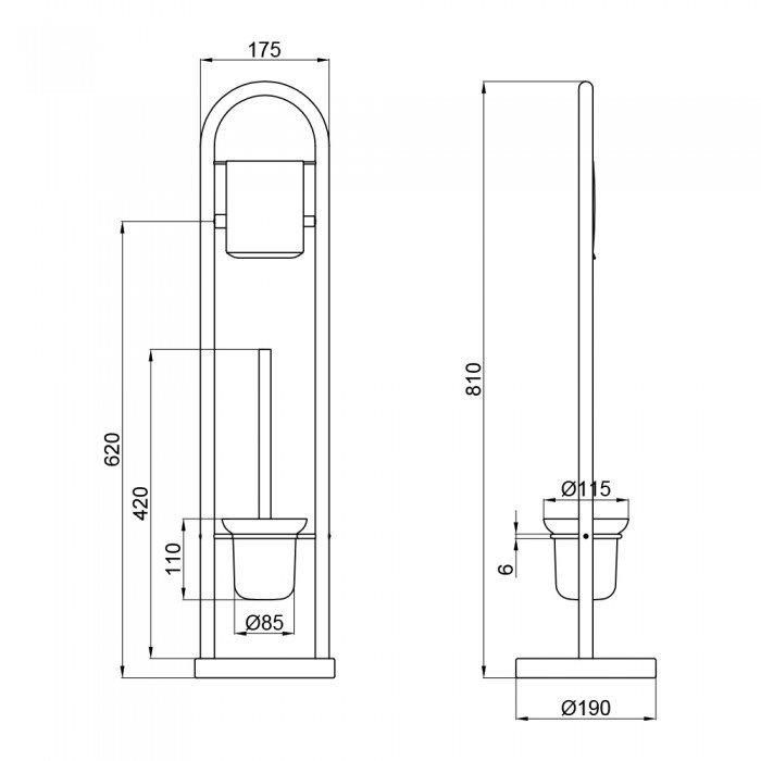 Ёршик Lidz Oreo 0507 напольный (матовое стекло) LDORE0507CRM32480 Chrome