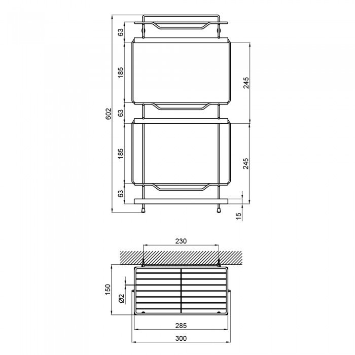 Полка универсальная Lidz Radom 0608 3 ярусная LDRAD0608CRM32486 Chrome