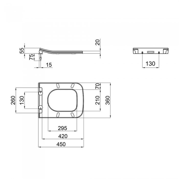Сиденье для унитаза Qtap (Crow 520,640) с микролифтом Slim QT0599SC2170W