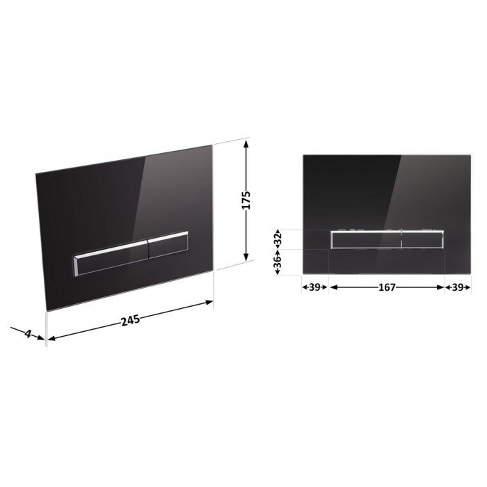 Панель змиву для унітаза Qtap Nest QT0111V1107GB