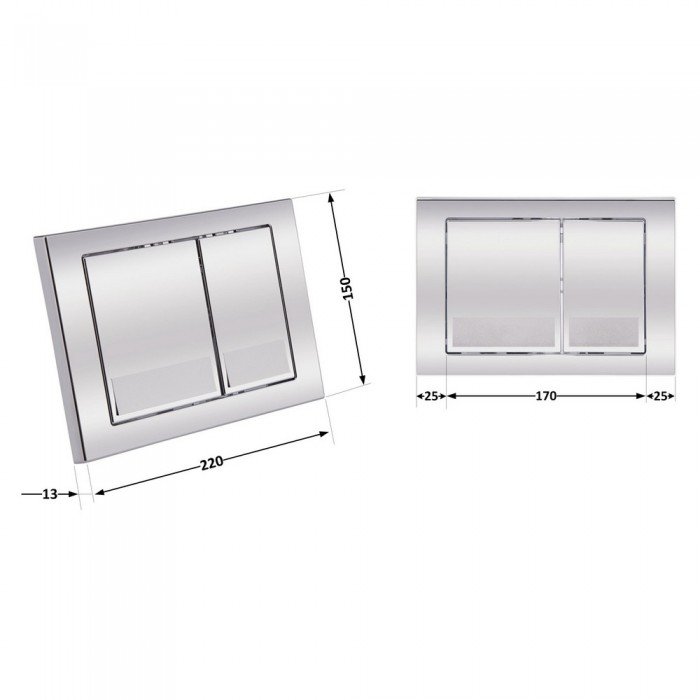 Панель смыва для унитаза Qtap Nest QT0111M06028CRM