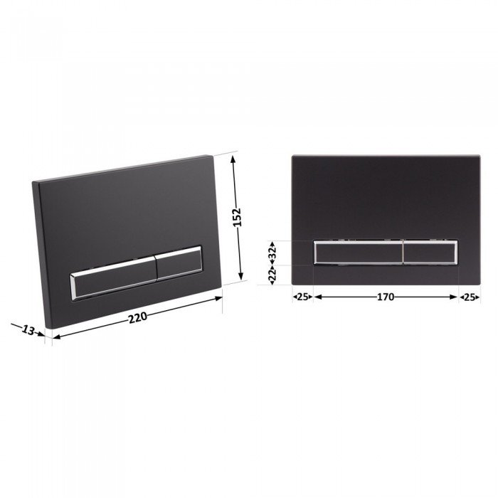 Панель смыва для унитаза Qtap Nest QT0111M08V1091MB