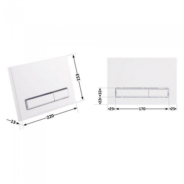 Панель смыва для унитаза Qtap Nest QT0111M08V1384W