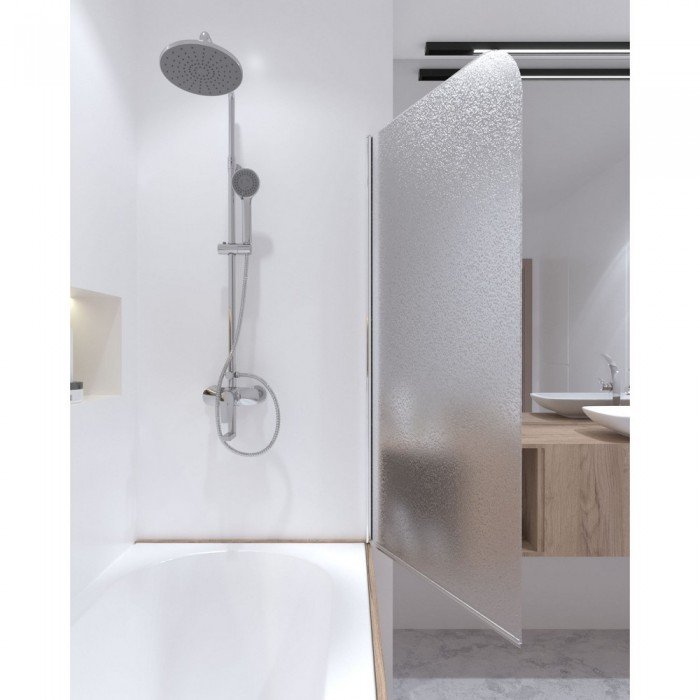 Штора на ванну Qtap Standard CRM407513APR скло Pear 6 мм, 75х140 см, права