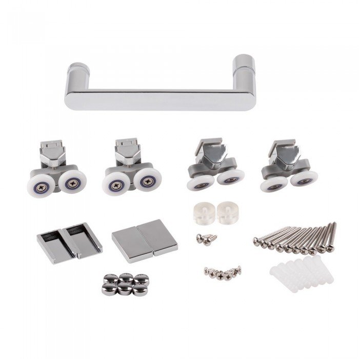 Душові двері в нішу Qtap Taurus CRM201-11.C6 97-108x200 см, скло Clear 6 мм, покриття CalcLess