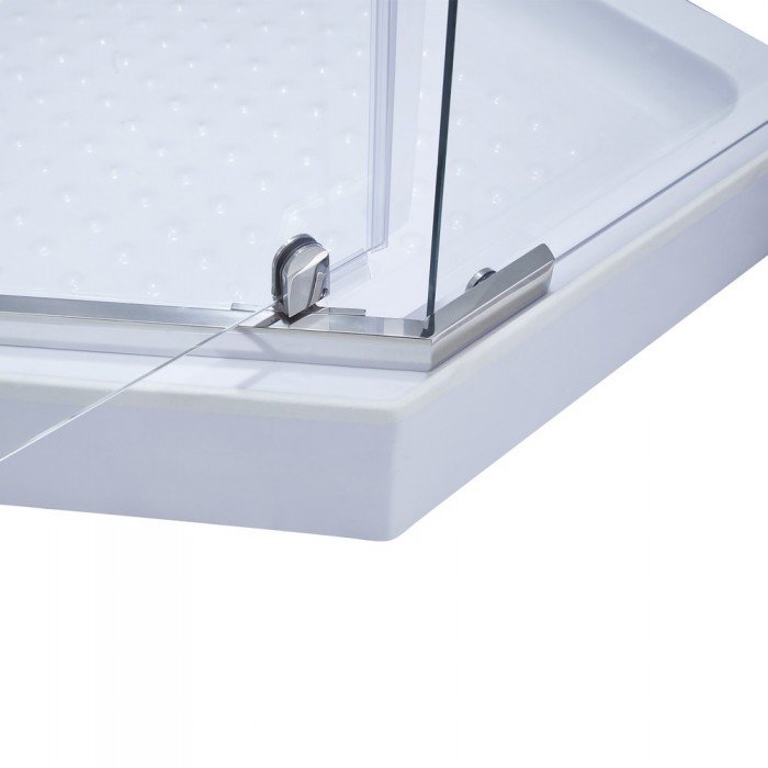 Душевая кабина Lidz Dozorca SC90x90.CRM.LOW.TR, стекло прозрачное 6 мм