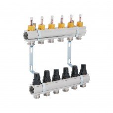 Коллектор с расходомерами SD Forte 1" 6 выходов SF001W6