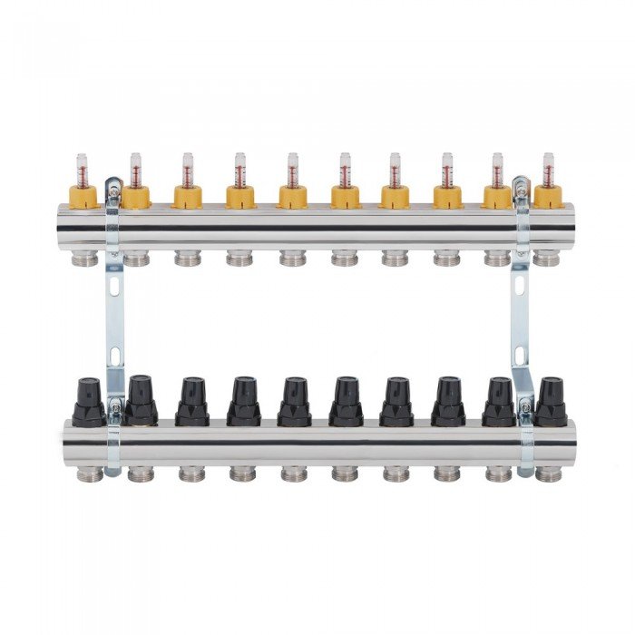 Коллектор с расходомерами SD Forte 1" 10 выходов SF001W10