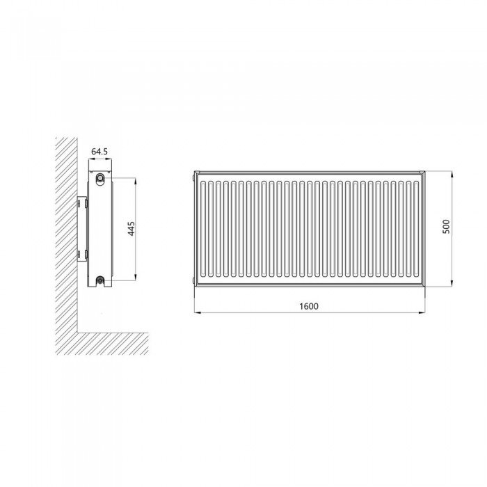 Радиатор стальной Thermo Alliance 11 тип 500х1200 боковое подключение