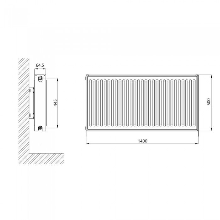 Радиатор стальной Thermo Alliance 11 тип 500х1400 боковое подключение