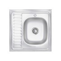 Кухонна мийка Lidz 6060-R 0,6 мм Satin (LIDZ6060RSAT06)