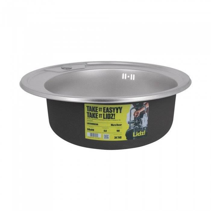 Кухонная мойка Lidz 510-D 0,8 мм Micro Decor (LIDZ510DEC)