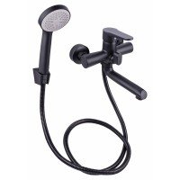 Смеситель для ванны Lidz Nicole 006 с поворотным изливом (c душевым гарнитуром) (k35) LDNIC006BLA35180 Black Смеситель для ванны Lidz Nicole 006 с поворотным изливом (c душевым гарнитуром) (k35) LDNIC006BLA35180 Black