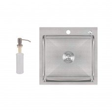 Мойка для кухни интегрированная Lidz Handmade H5050 (LDH5050BRU35375) Brushed Steel 3,0/1,0 мм